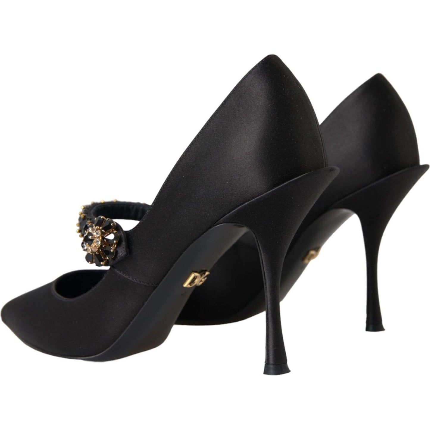 Dolce & Gabbana Black Mary Jane Crystal Heels Pumps Shoes Dolce & Gabbana