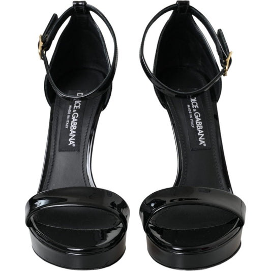 Dolce & Gabbana Black KEIRA Leather Heels Sandals Shoes Dolce & Gabbana