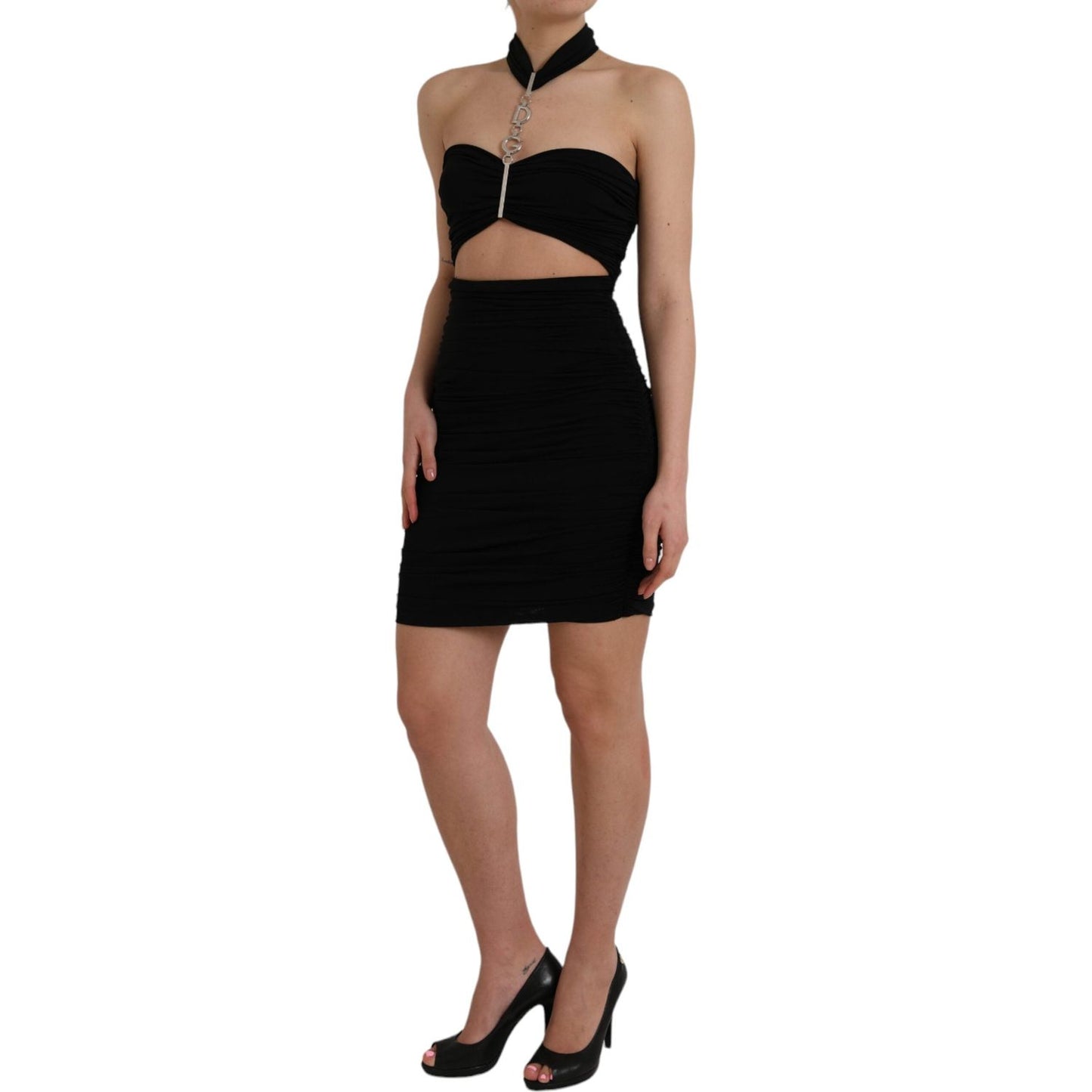 Dolce & Gabbana Black Cut Out Sleeveless Bodycon Mini Dress Dolce & Gabbana