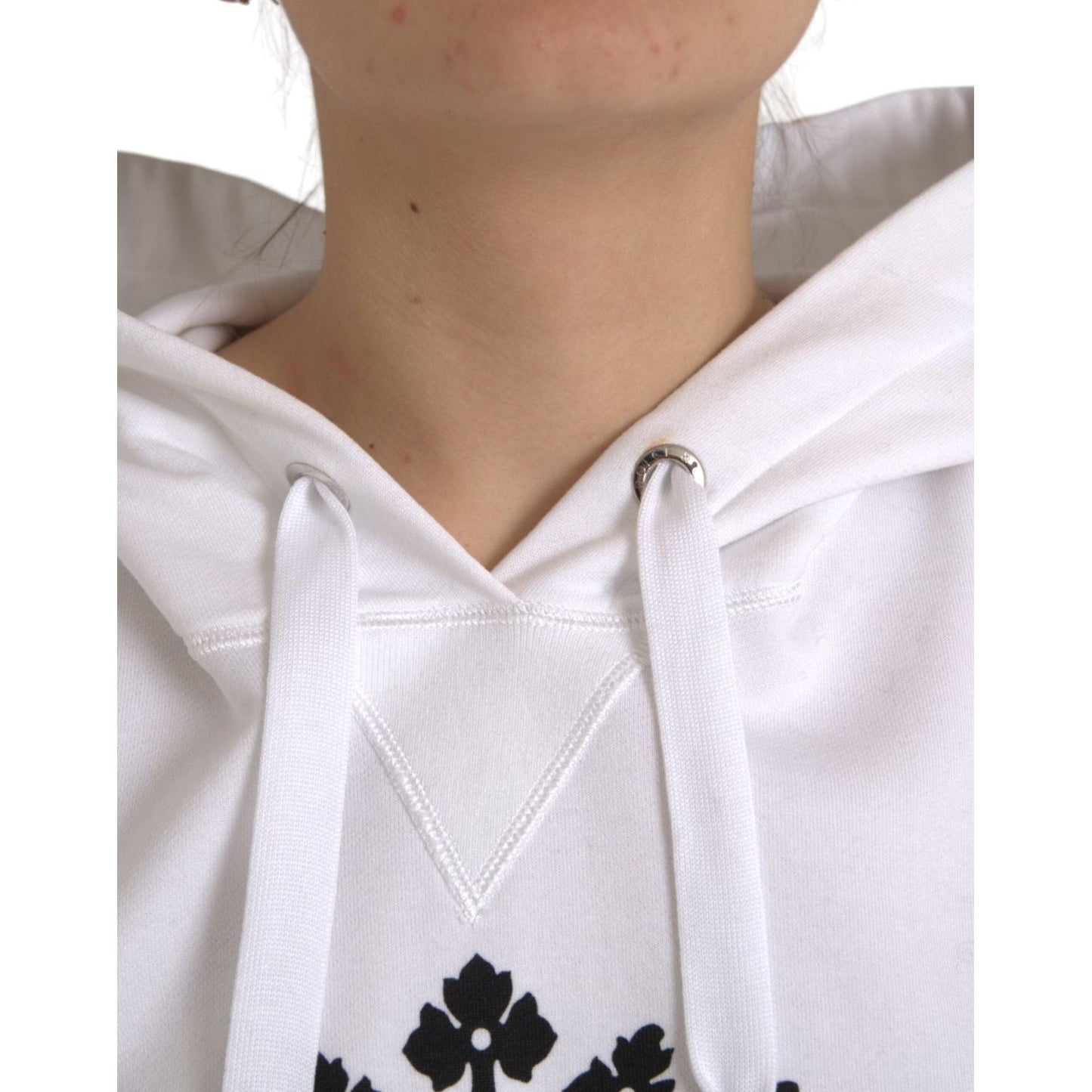 Dolce & Gabbana White Cotton Logo Hoodie Pullover Sweater Dolce & Gabbana