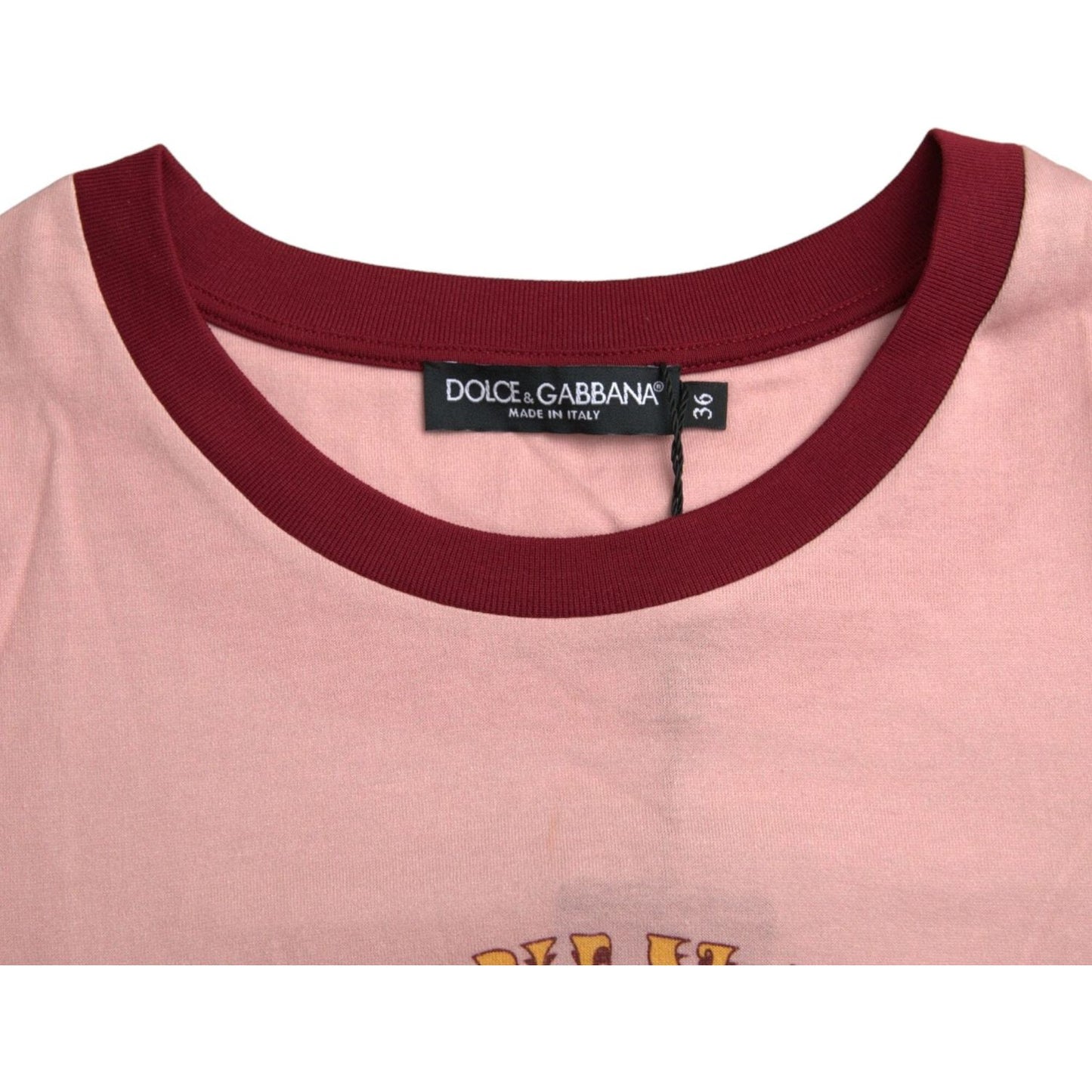 Dolce & Gabbana Pink Cotton Short Sleeves Crew Neck T-shirt Dolce & Gabbana