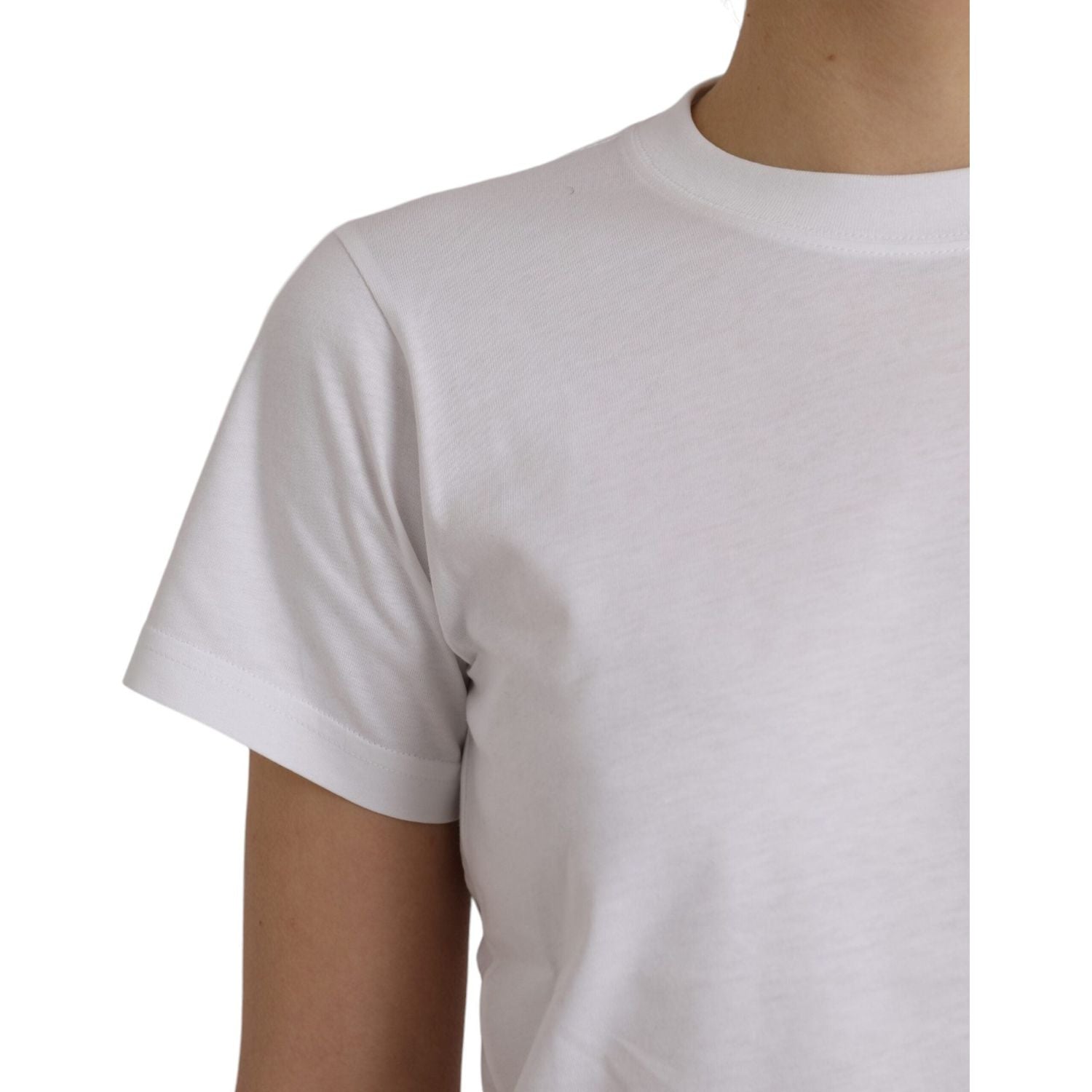 Balenciaga White Cotton Crew Neck Short Sleeves T-shirt