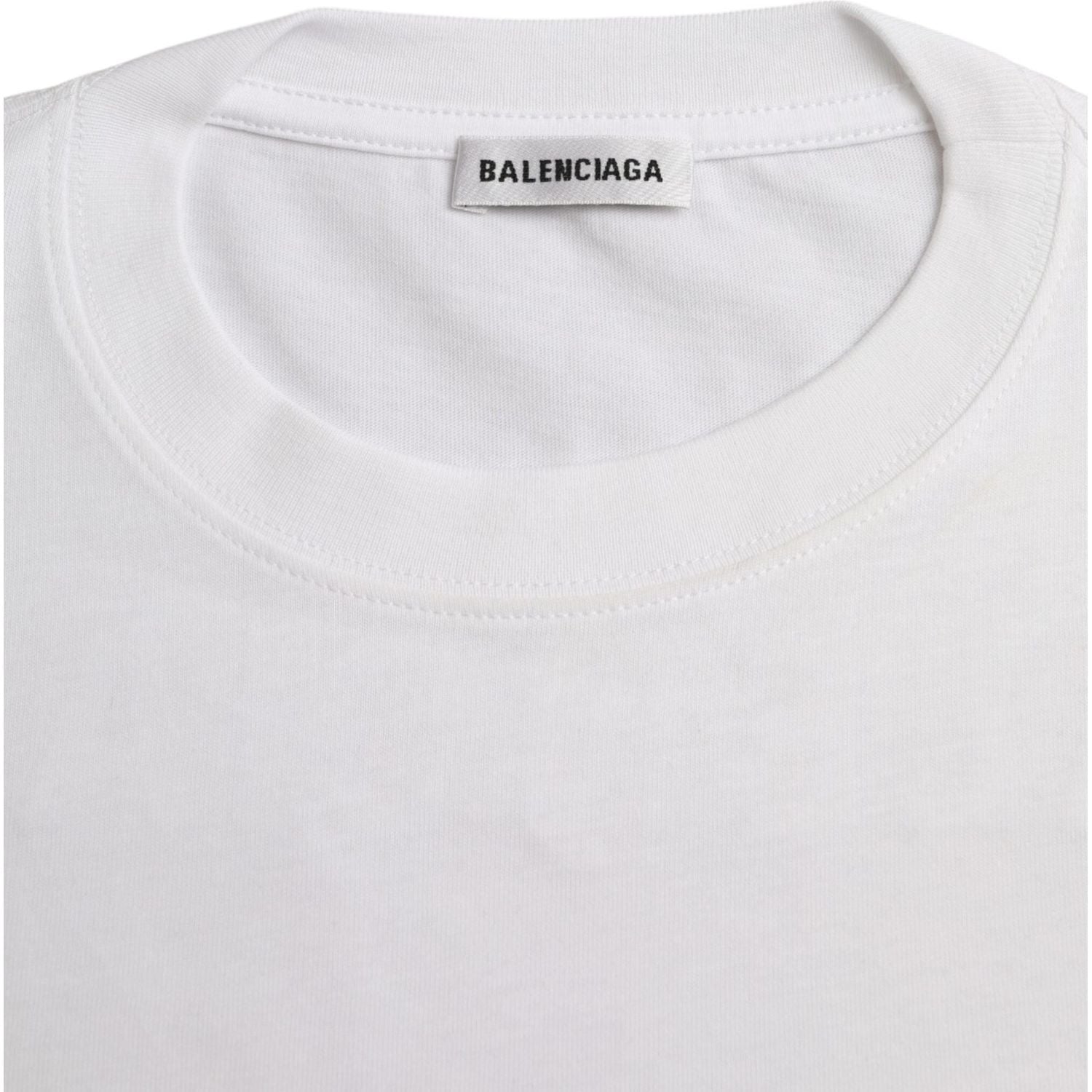 Balenciaga White Cotton Crew Neck Short Sleeves T-shirt