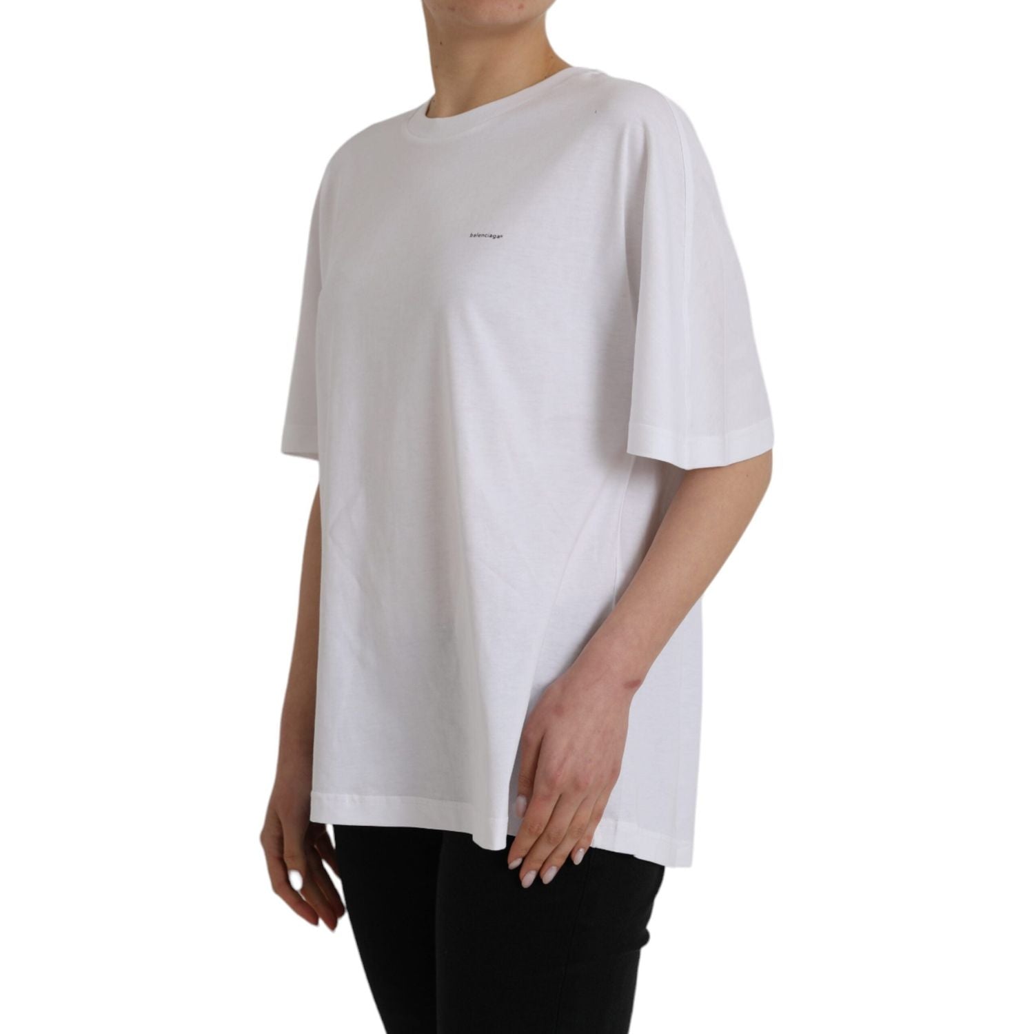 Balenciaga White Cotton Crew Neck Short Sleeves T-shirt