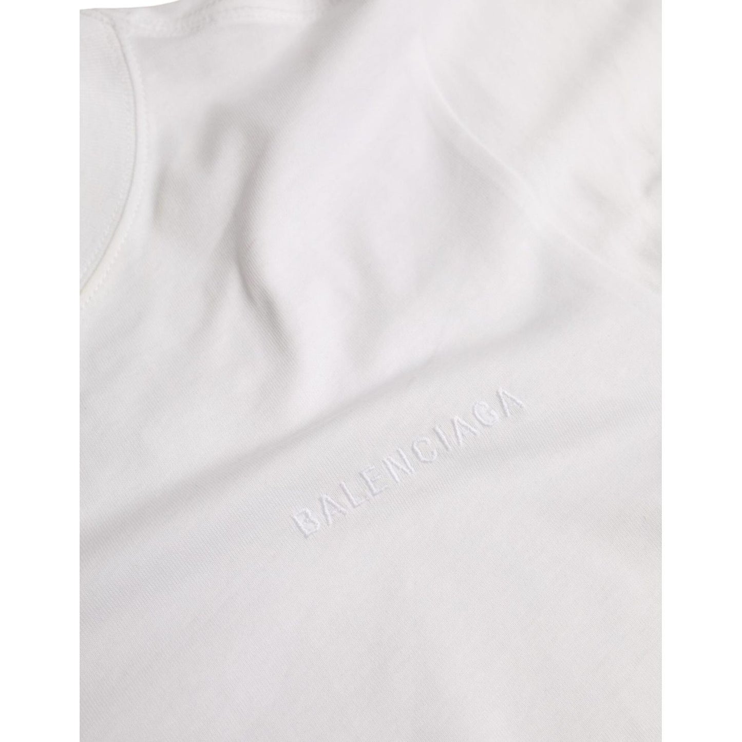 Balenciaga White Cotton Crew Neck Short Sleeves T-shirt Balenciaga