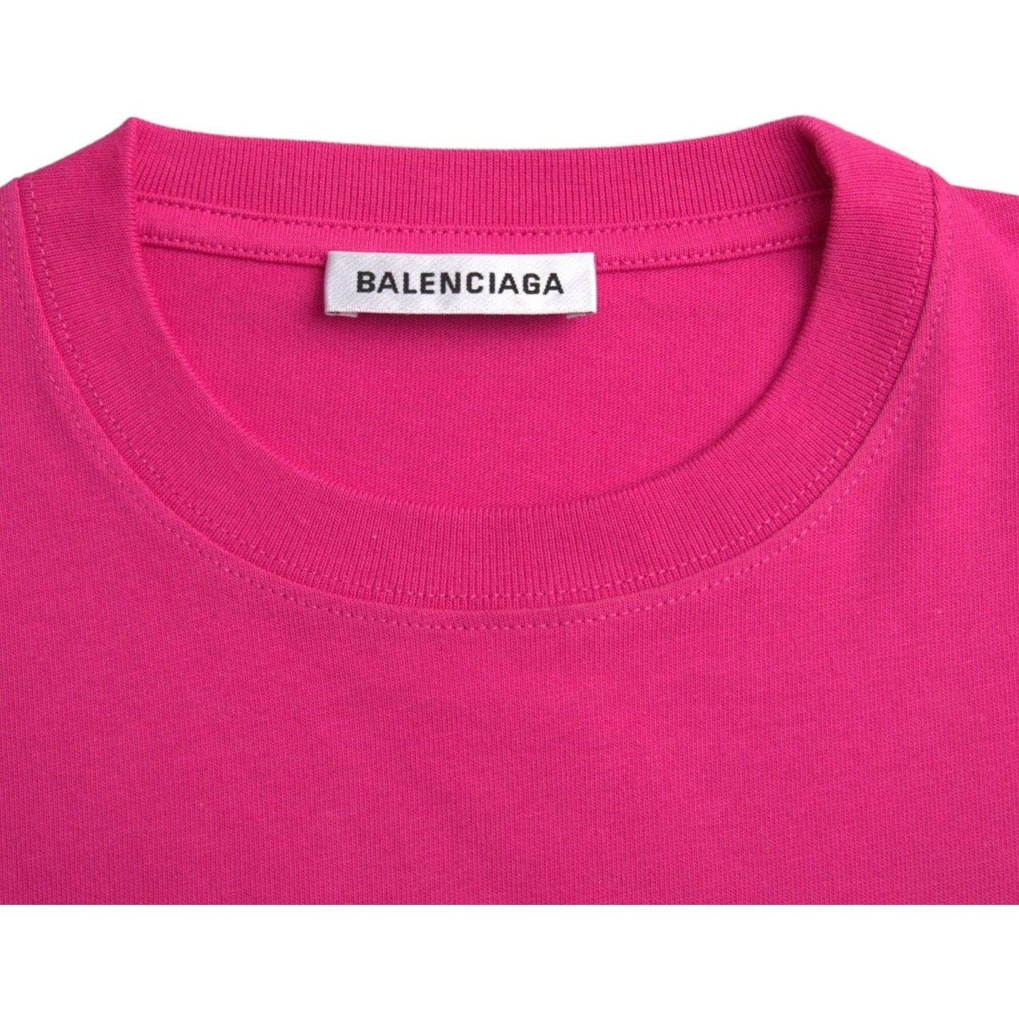 Balenciaga Pink Cotton Crew Neck Short Sleeves Tee Top T-shirt Balenciaga