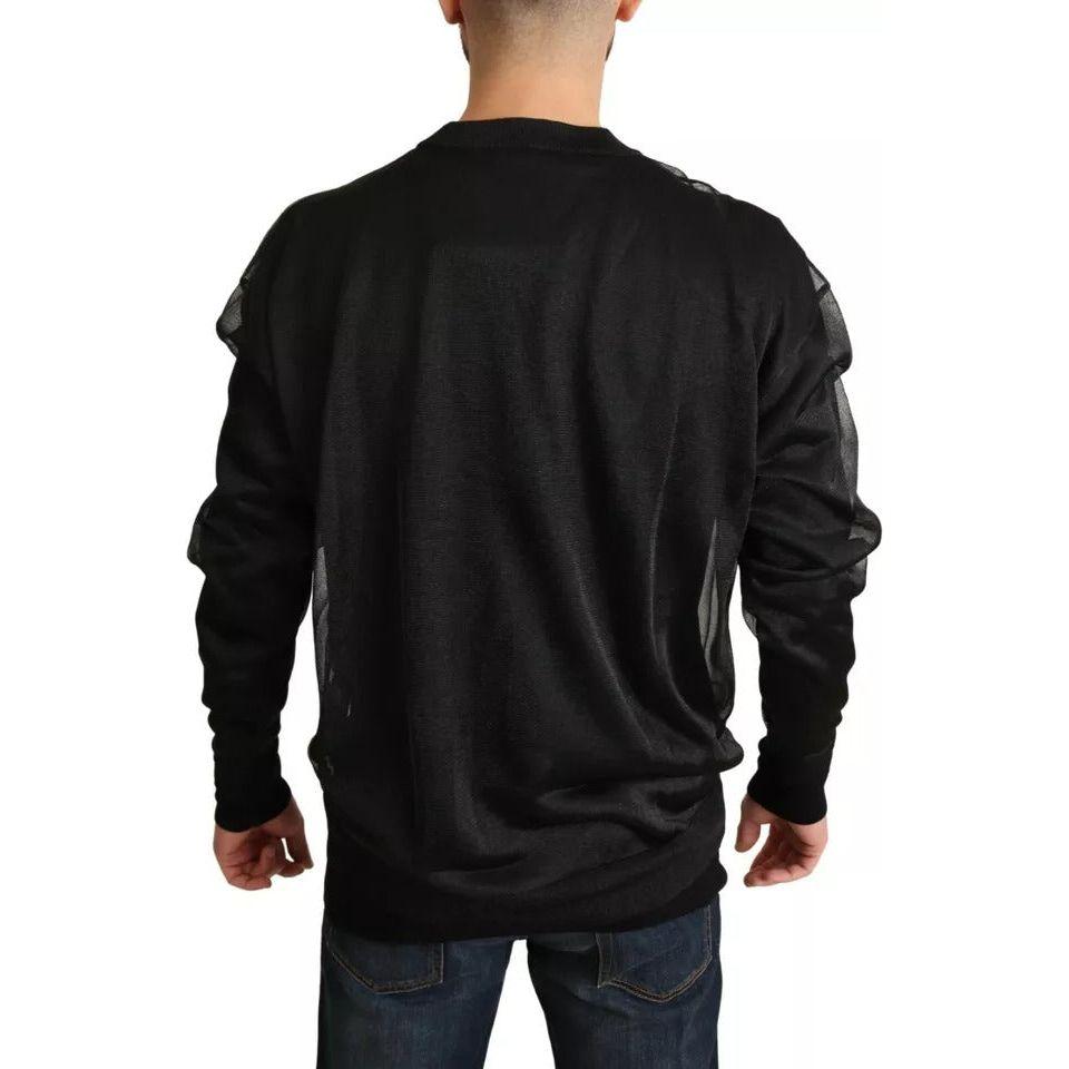 Dolce & Gabbana Black Logo Crewneck Long Sleeve Pullover Sweater Dolce & Gabbana