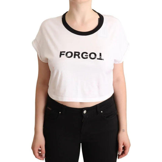 Dolce & Gabbana White Forgot Print Short Sleeves Crop T-shirt Dolce & Gabbana