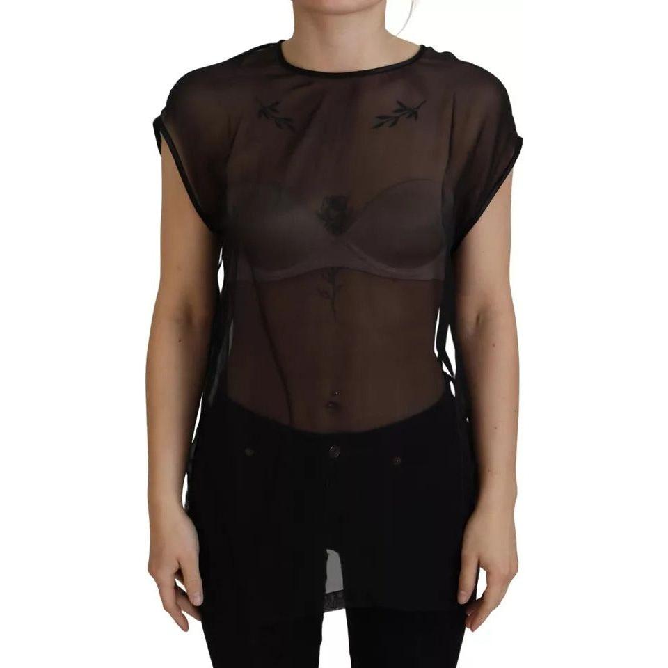 Dolce & Gabbana Black Mesh Transparent Blouse Pullover Top Dolce & Gabbana