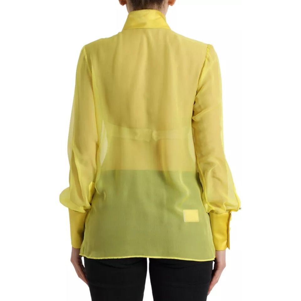 Dolce & Gabbana Yellow Long Sleeve Button Down Blouse Top Dolce & Gabbana