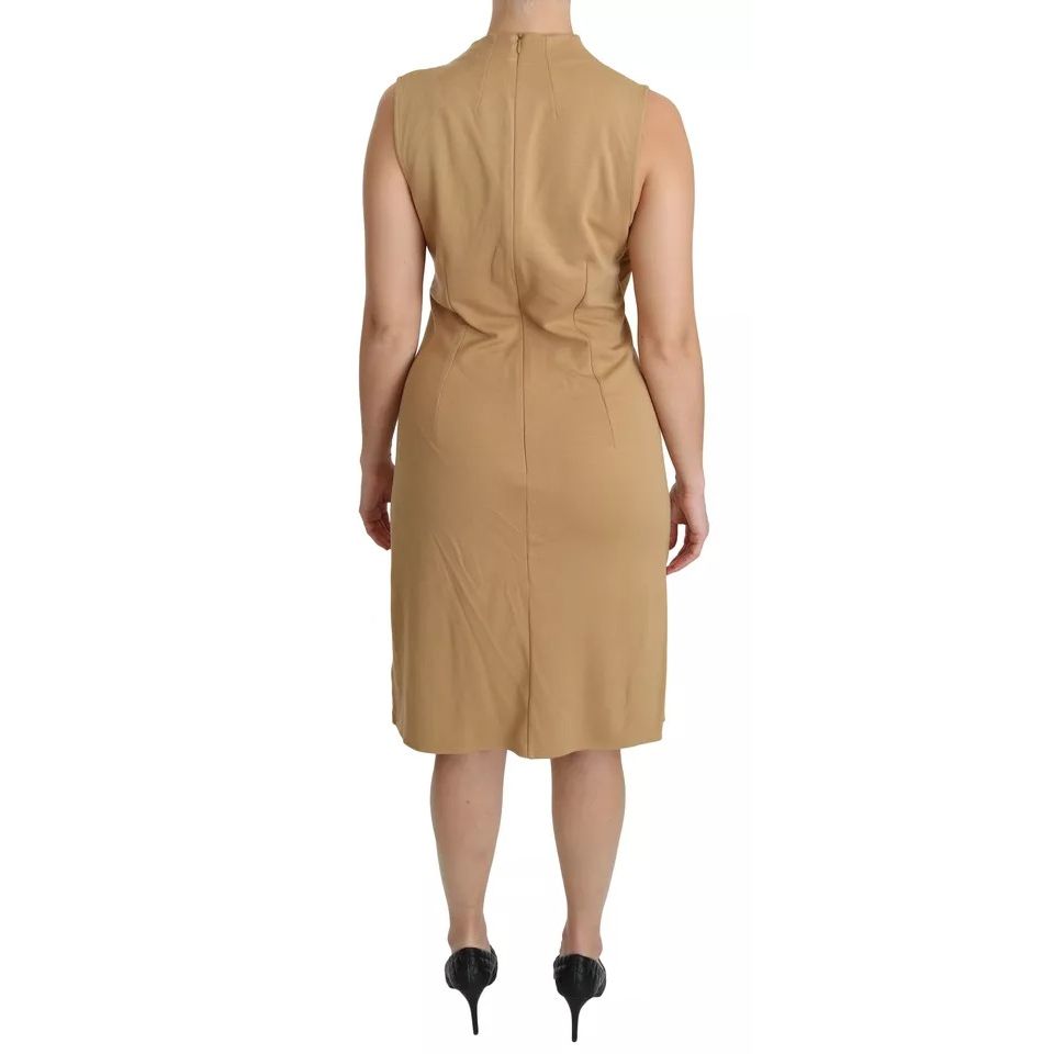 Ralph Lauren Brown V-neck Shift Knee Length Viscose Dress