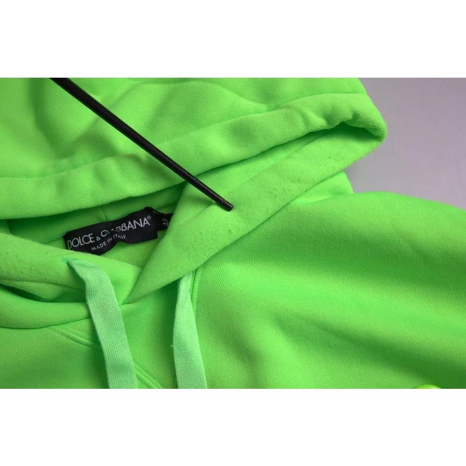 Dolce & Gabbana Neon Green Logo Pullover Hooded Sweatshirt Sweater Dolce & Gabbana