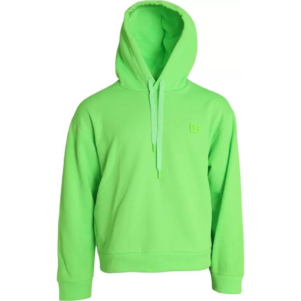 Dolce & Gabbana Neon Green Logo Pullover Hooded Sweatshirt Sweater Dolce & Gabbana