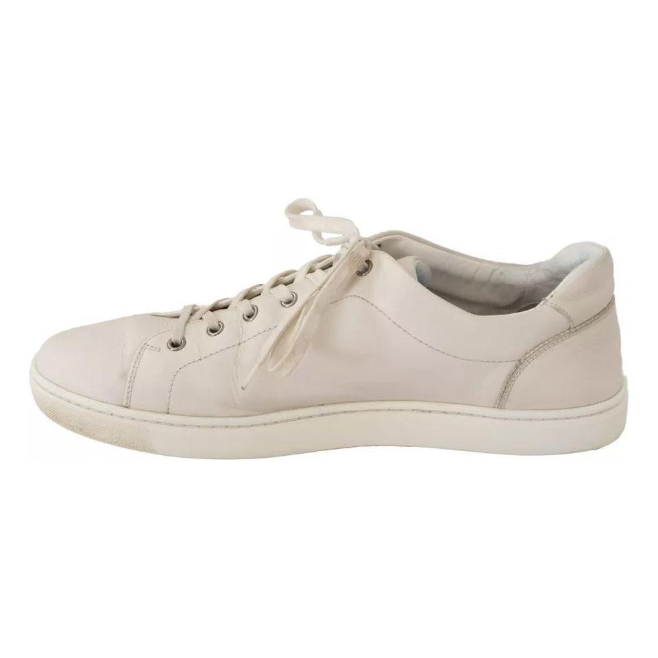 Dolce & Gabbana White Casual Leather Logo Men Sneakers Shoes Dolce & Gabbana