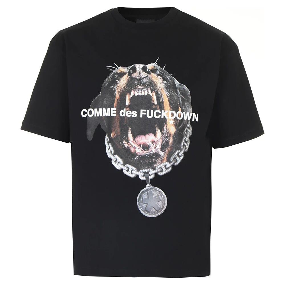 Comme Des Fuckdown Black Cotton T-Shirt Comme Des Fuckdown