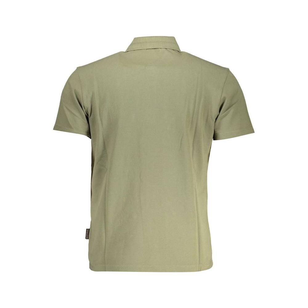 Napapijri Green Cotton Mens Polo Shirt Napapijri