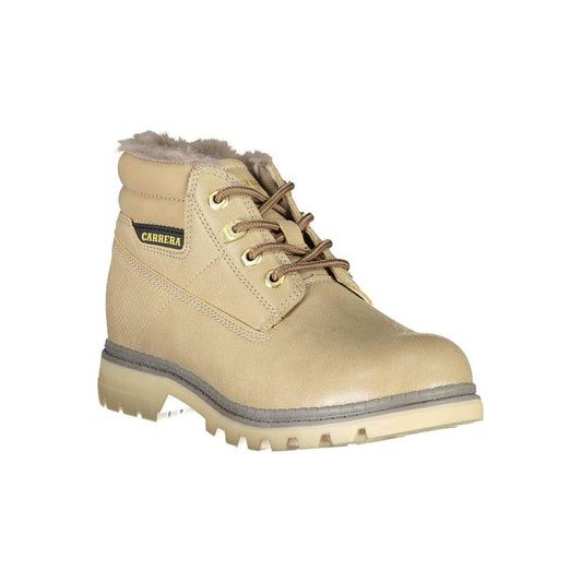 Carrera Beige Lace-Up Boots with Contrast Details Carrera