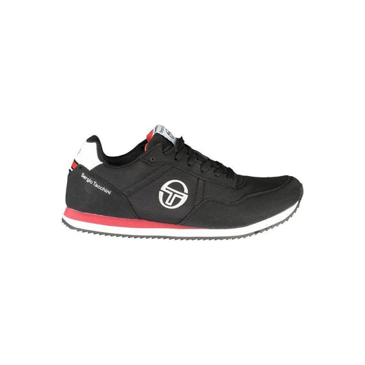 Sergio Tacchini Sleek Black Sneakers with Contrast Details Sergio Tacchini