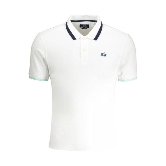 La Martina White Cotton Polo Shirt La Martina