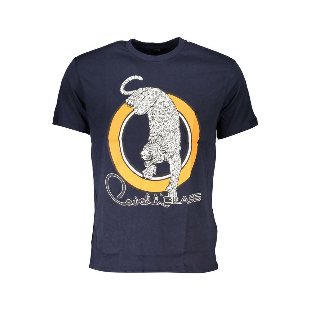 Cavalli Class Blue Cotton T-Shirt Cavalli Class