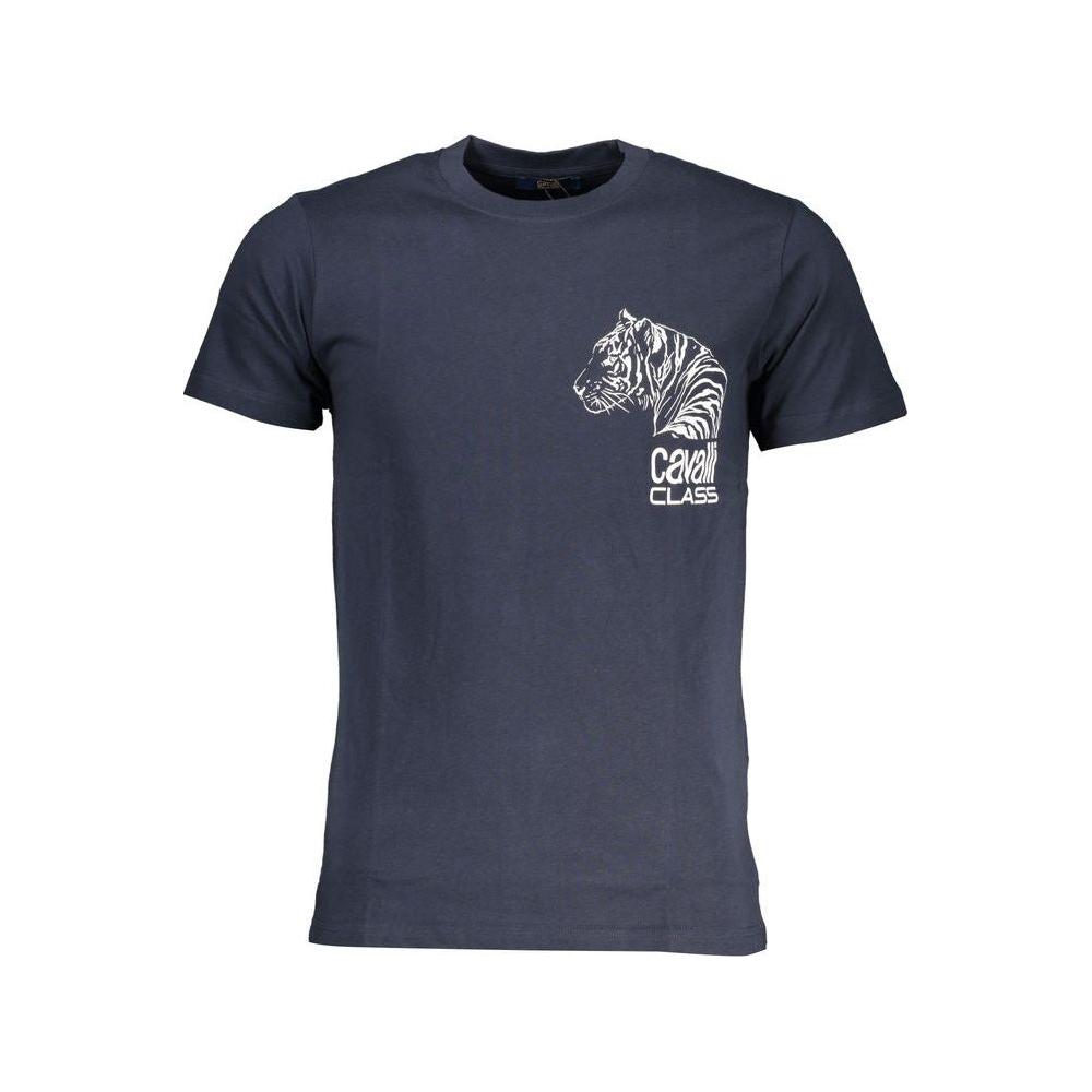 Cavalli Class Blue Cotton T-Shirt Cavalli Class