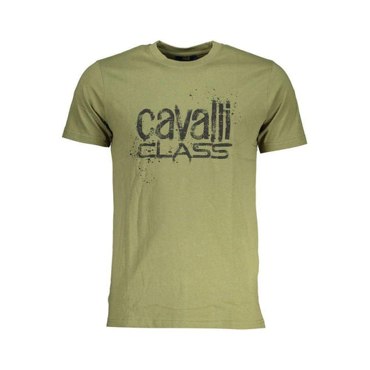 Cavalli Class Green Cotton T-Shirt Cavalli Class