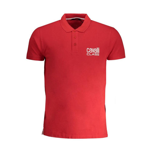 Cavalli Class Red Cotton Polo Shirt Cavalli Class