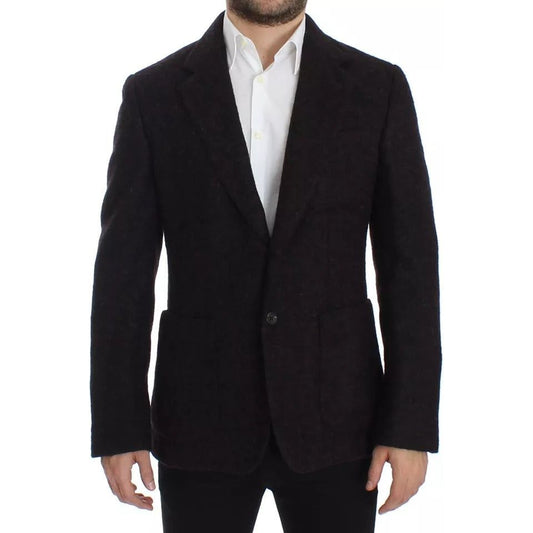 Dolce & Gabbana Bordeaux Alpaca Two Button Jacket Blazer Dolce & Gabbana