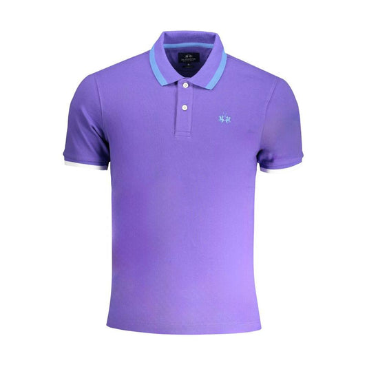 La Martina Purple Cotton Polo Shirt La Martina