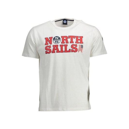 North Sails White Cotton Men T-Shirt North Sails