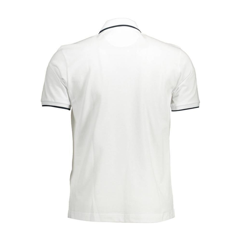 La Martina White Cotton Men Polo Shirt La Martina