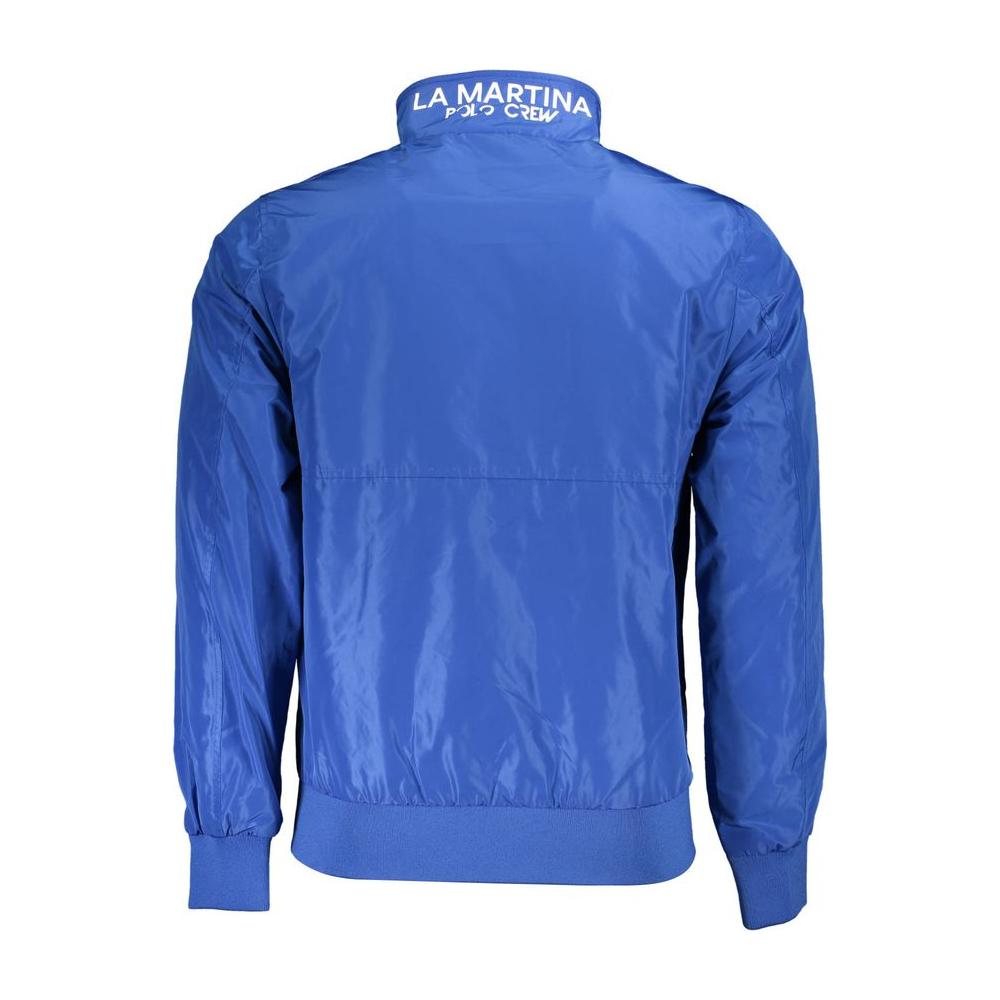 La Martina Blue Polyester Men Jacket La Martina