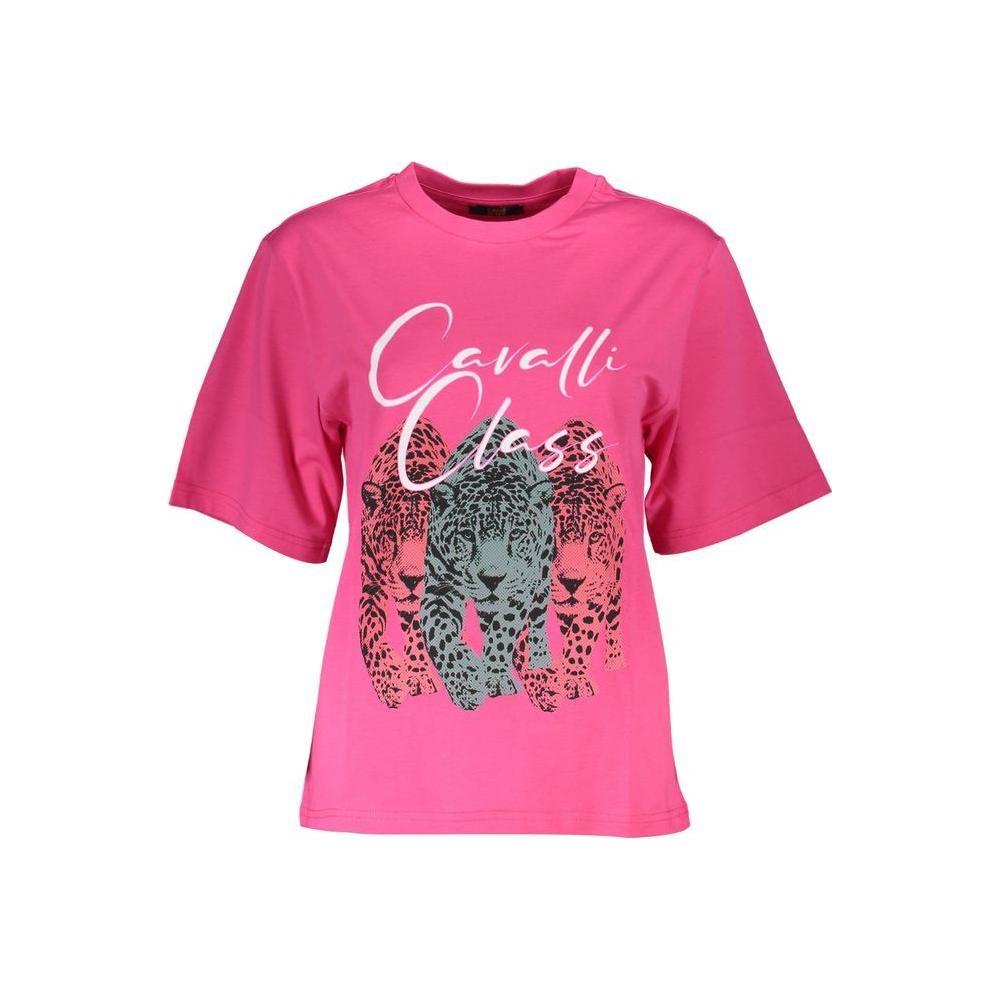 Cavalli Class Pink Cotton Women T-Shirt Cavalli Class