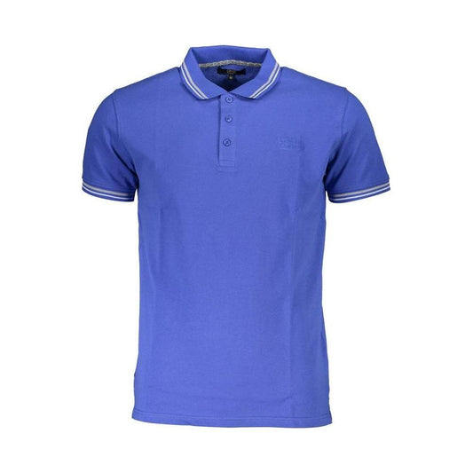 Cavalli Class Blue Cotton Polo Shirt Cavalli Class