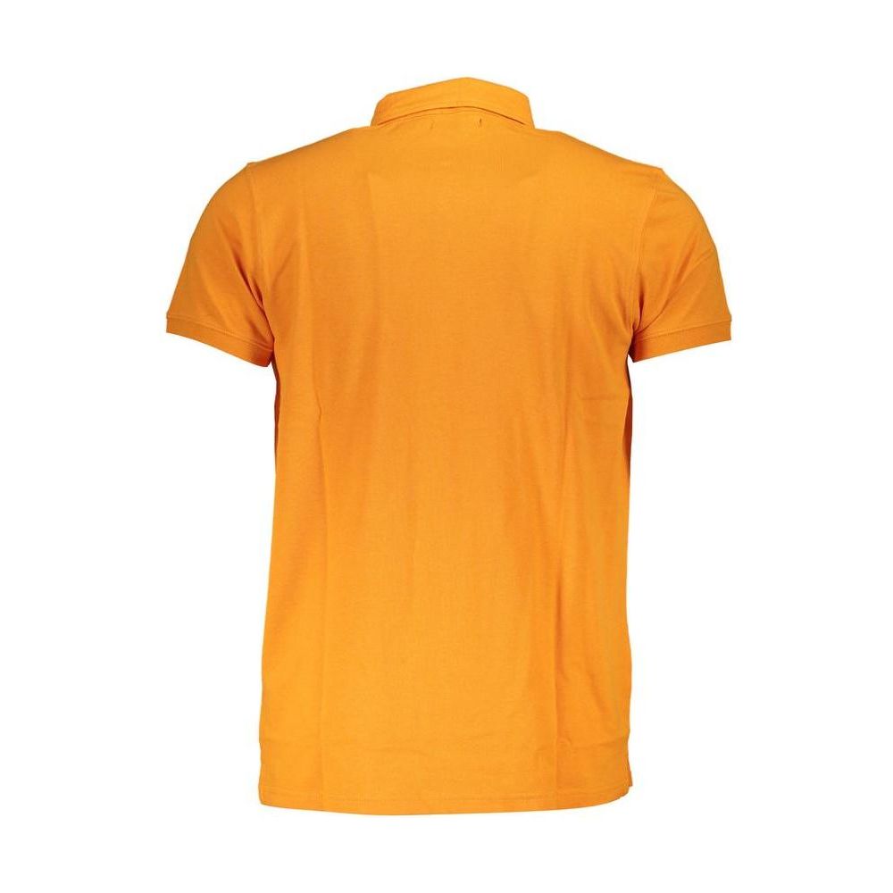 Cavalli Class Orange Cotton Polo Shirt Cavalli Class