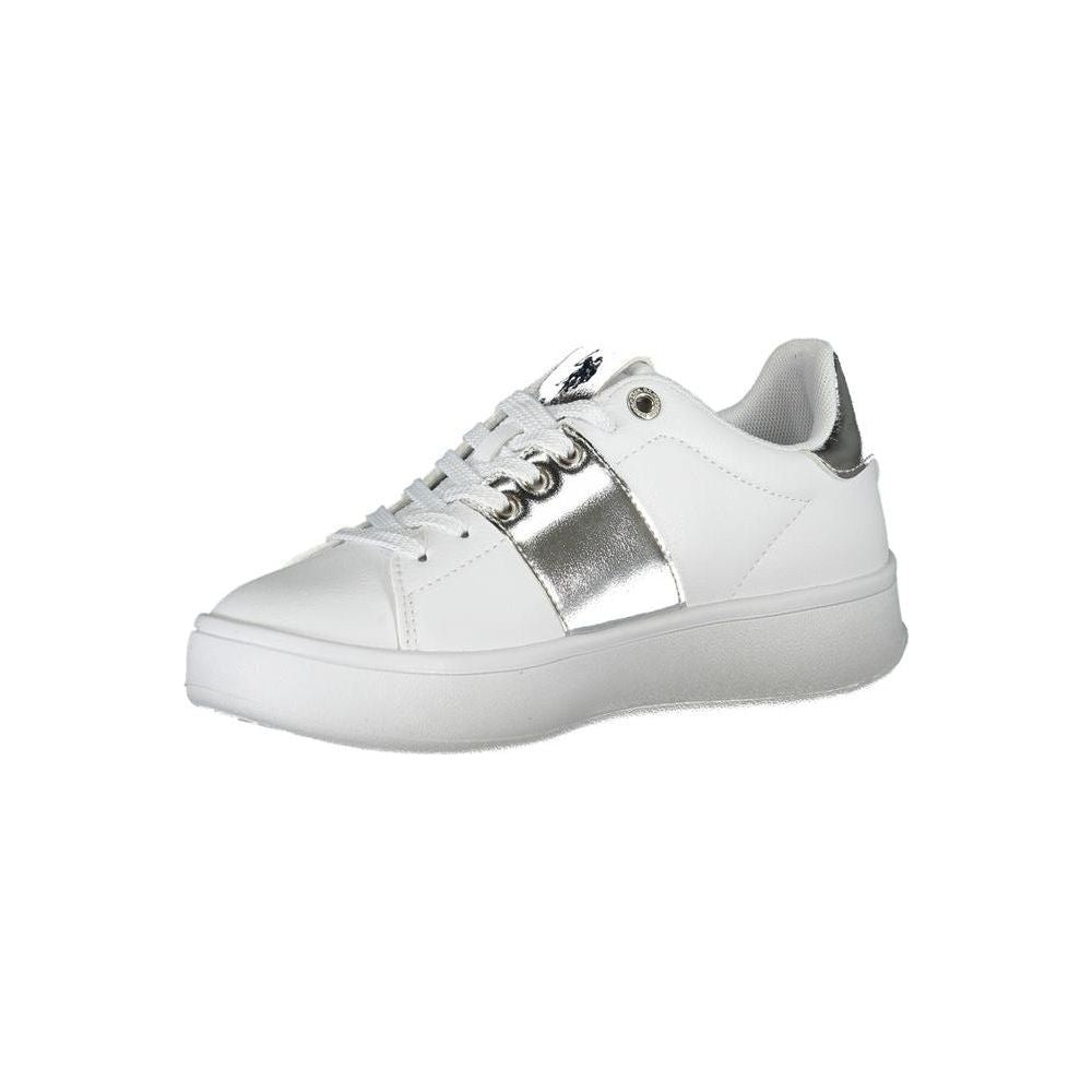 U.S. POLO ASSN. White Polyethylene Women Sneaker U.S. POLO ASSN.