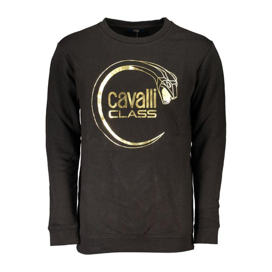 Cavalli Class Black Cotton Sweater Cavalli Class