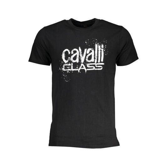 Cavalli Class Black Cotton T-Shirt Cavalli Class