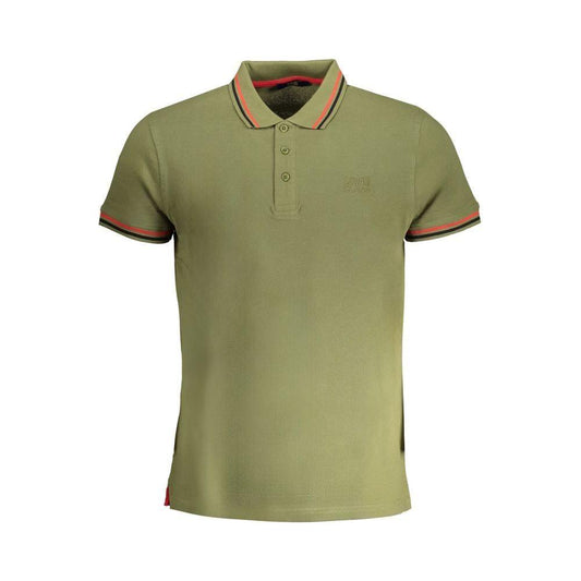 Cavalli Class Green Cotton Polo Shirt Cavalli Class