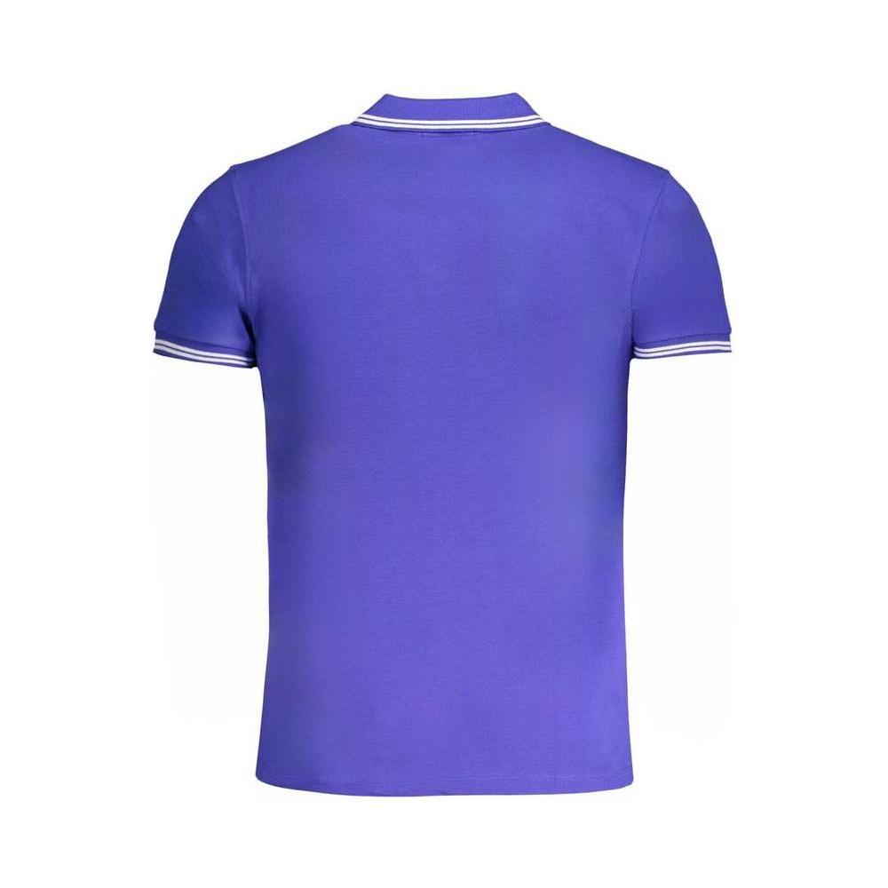 Cavalli Class Blue Cotton Polo Shirt Cavalli Class