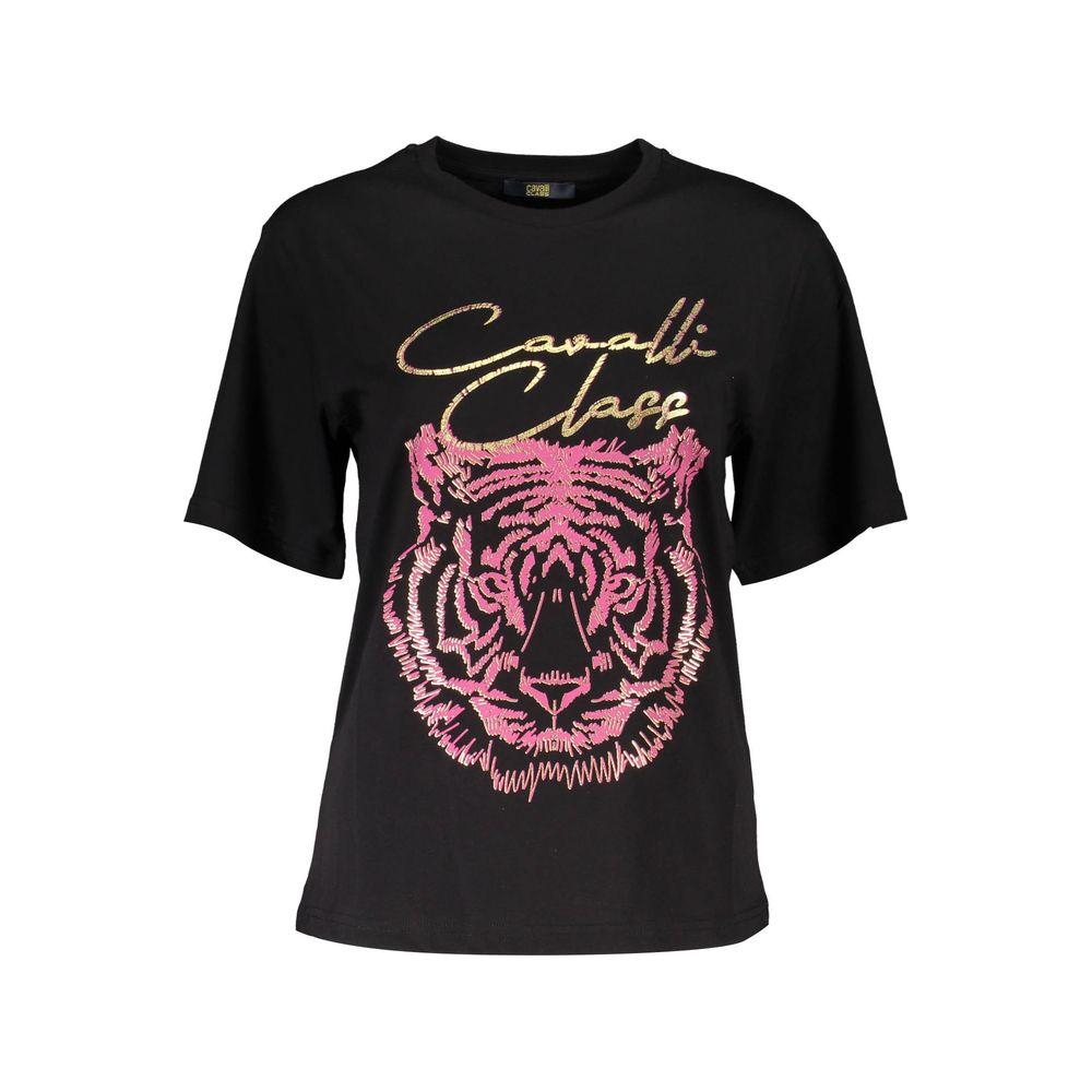 Cavalli Class Black Cotton Women T-Shirt Cavalli Class