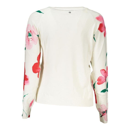 Desigual Elegant Crew Neck Sweater with Contrast Details Desigual