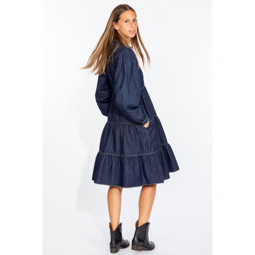 Love Moschino Elegant Dark Blue Denim Flare Dress Love Moschino