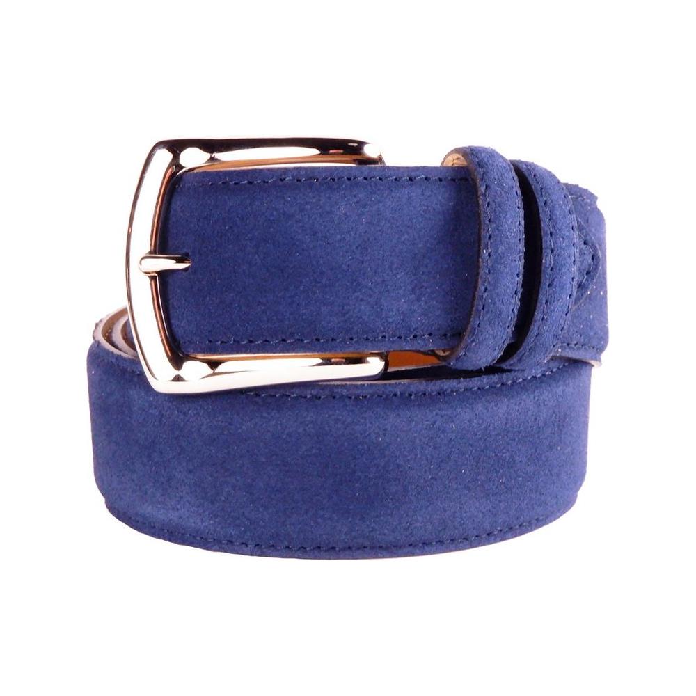 Made in Italy Elegant Quad of Suede Calfskin Belts Made in Italy