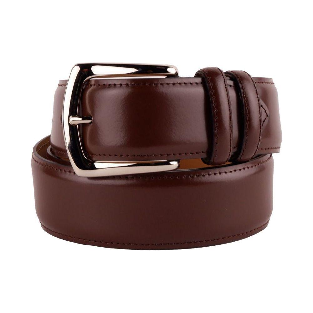 Made in Italy Elegant Smooth Brown Calfskin Belt Made in Italy