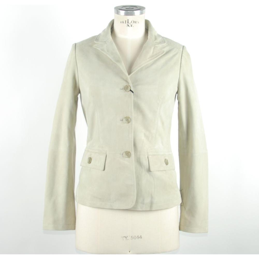 Emilio Romanelli "White Leather Women Jacket" Emilio Romanelli