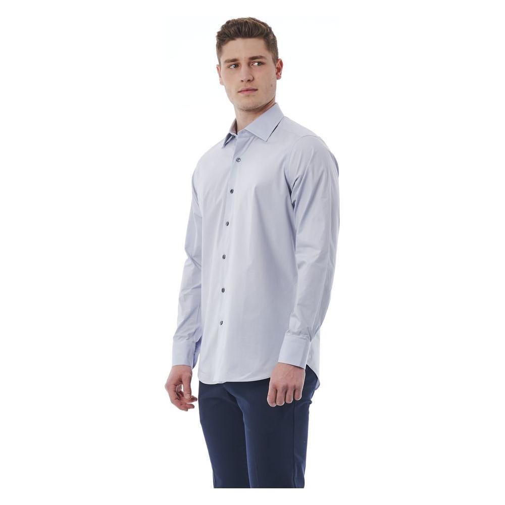 Bagutta Gray Cotton Men Shirt Bagutta