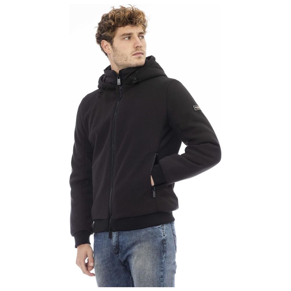 Baldinini Trend Black Polyester Men Jacket Baldinini Trend