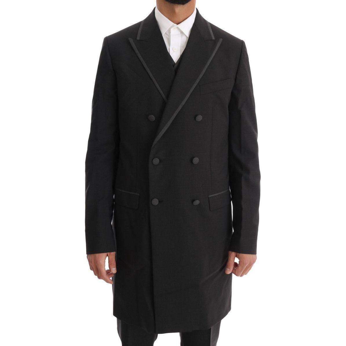 Dolce & Gabbana Gray Wool Stretch 3 Piece Two Button Suit Dolce & Gabbana