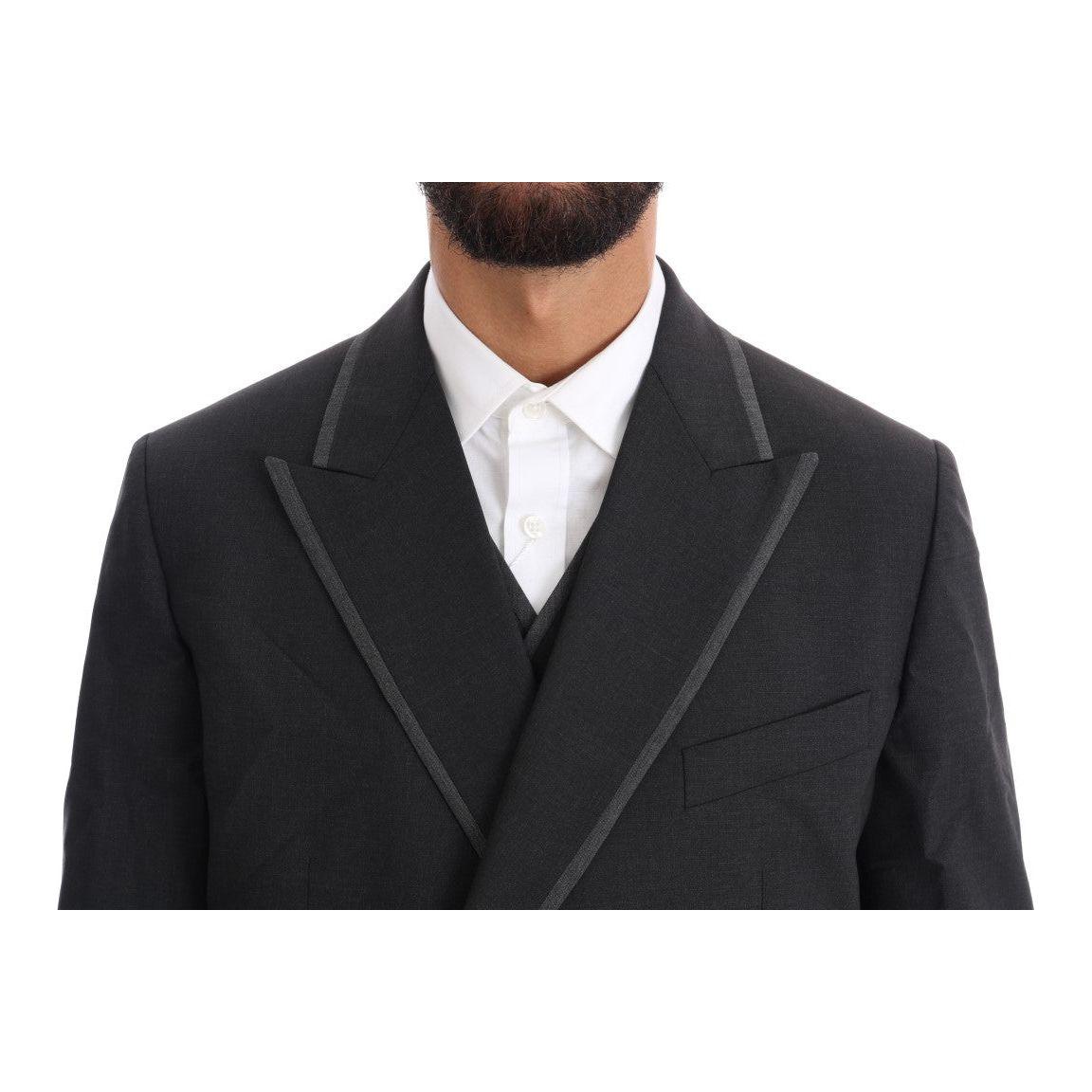 Dolce & Gabbana Gray Wool Stretch 3 Piece Two Button Suit Dolce & Gabbana